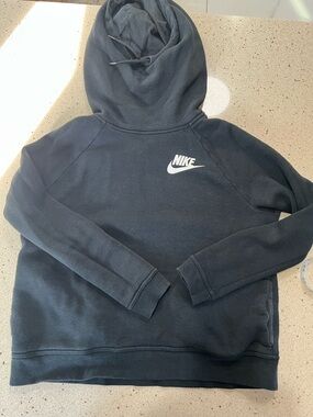 Nike Black Pullover Hoodie with White Swoosh
